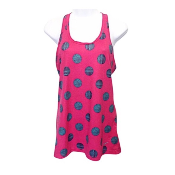 Nike Tops - Nike DriFit Fuchsia Polka Dot Tank